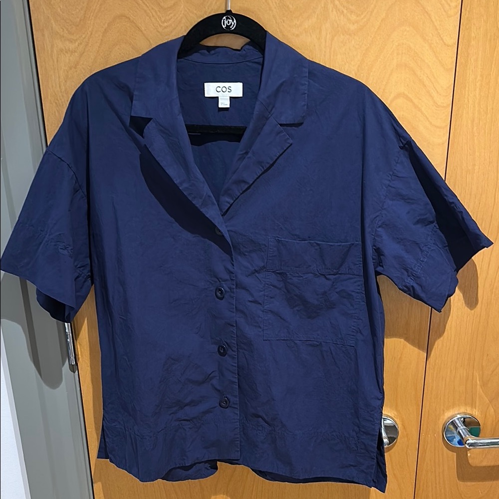 COS Navy Blue Short Sleeve Shirt